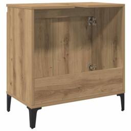 Berkfield Home Sink Cabinet Artisan Oak 58x33x60 cm Engineered Wood in Brown - Size: 58 x 33 x 60 cm - thumbnail 7