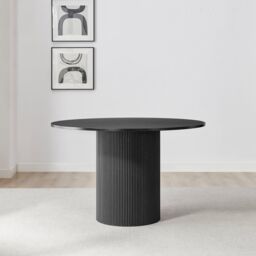 FurnitureboxUK Penrose Black Round Dining Table & 4 Beaumont Chairs in Green - thumbnail 4