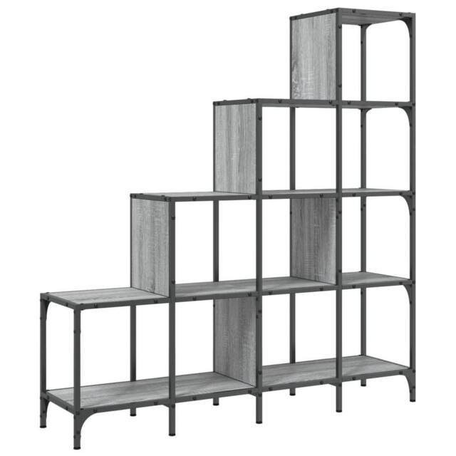 Berkfield Home Bookcase Grey Sonoma 122x30x132 cm Engineered Wood & Metal - Size: 122 x 30 x 132 cm - image 1