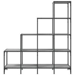 Berkfield Home Bookcase Grey Sonoma 122x30x132 cm Engineered Wood & Metal - Size: 122 x 30 x 132 cm - thumbnail 5