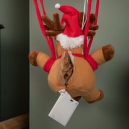 Samuel Alexander Battery Operated Musical Parachuting Reindeer with Leg Kicking Motion in Red - thumbnail 4