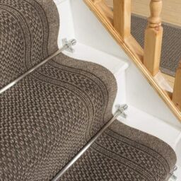 runrug Stair Runner Carpet - Durable, Non-Slip, 7mm - 'Aztec' in Light Brown - Size: 66 cm x 720 cm - thumbnail 4