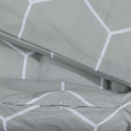 Berkfield Home Duvet Cover Set Grey 140x200 cm Cotton - thumbnail 4