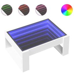 Berkfield Home Coffee Table with Infinity LED White 70x53x30 cm - Size: 70 x 53 x 30 cm - thumbnail 1