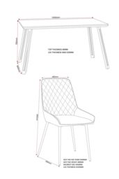 Seconique Quebec Straight Edge Dining Set with Avery Chairs in Grey - thumbnail 6