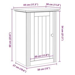 Berkfield Home Bathroom Wall Cabinet BODO Grey 44x30x60 cm - Size: 44 x 30 x 60 cm - thumbnail 8