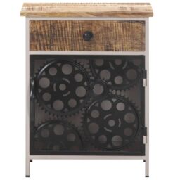 Berkfield Home Bedside Cabinet 40x30x50 cm Rough Mango Wood in Brown - Size: 40 x 30 x 50 cm - thumbnail 2
