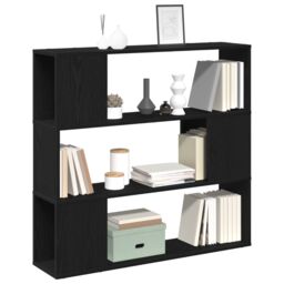 Berkfield Home Black Oak Book Shelf 100x24x94 cm Made with Engineered Wood - Size: 100 x 24 x 94 cm - thumbnail 3