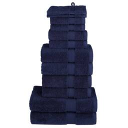 Berkfield Home Soft 12 Piece Premium Towel Set SOLUND Navy Blue 600 gsm - thumbnail 2