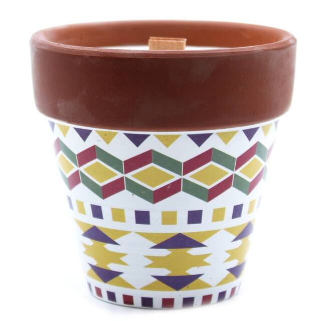 Serenityy Geranium Herb Garden Candle - Terracotta Pot with Wooden Wick - image 1