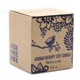 Serenityy Geranium Herb Garden Candle - Terracotta Pot with Wooden Wick - thumbnail 2