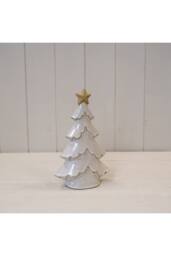 KDMD Medium Stone Glazed Ceramic Layered Christmas Tree in Cream - thumbnail 2