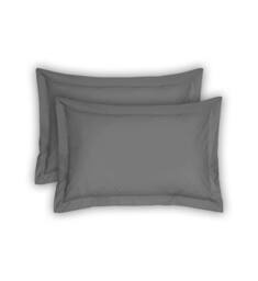 Smart Living Polycotton Oxford Pillowcases Pair 48x74cm Flanged Bedding in Grey - Size: Standard Pillow Case - thumbnail 2