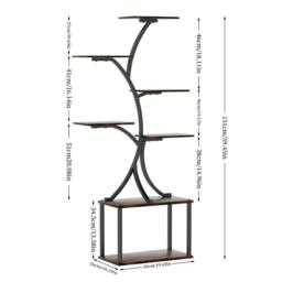 KORVIXA 8 Pots Plant Stand Shelf Multiple Potted Plant Holder in Black - Size: 0.6m2 - thumbnail 2