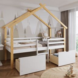 Matteo Wooden Children's Bed, 3ft Single Bed in White