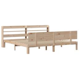 Berkfield Home Bed Frame with Headboard without Mattress 200x200 cm in Light Tan - thumbnail 3