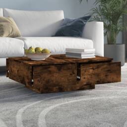 Berkfield Home Decorative Coffee Table Smoked Oak 90x60x31 cm Engineered Wood in Brown - Size: 90 x 60 x 31 cm - thumbnail 1