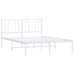 Berkfield Home Metal Bed Frame with Headboard White 150x200 cm King Size - thumbnail 4
