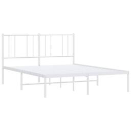 Berkfield Home Metal Bed Frame with Headboard White 150x200 cm King Size - thumbnail 5