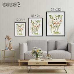 "Artery8 Frederick Sander Laelia Euspatha Orchid Flowers Framed Canvas Art - Size: W12"" x H16""" - thumbnail 4