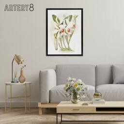 "Artery8 Frederick Sander Laelia Euspatha Orchid Flowers Framed Canvas Art - Size: W12"" x H16""" - thumbnail 3