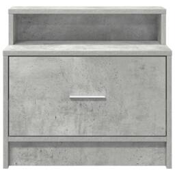 Berkfield Home Durable Bedside Cabinet with Drawer Concrete Grey 51x31x47 cm - Size: 51 x 31 x 47 cm - thumbnail 4
