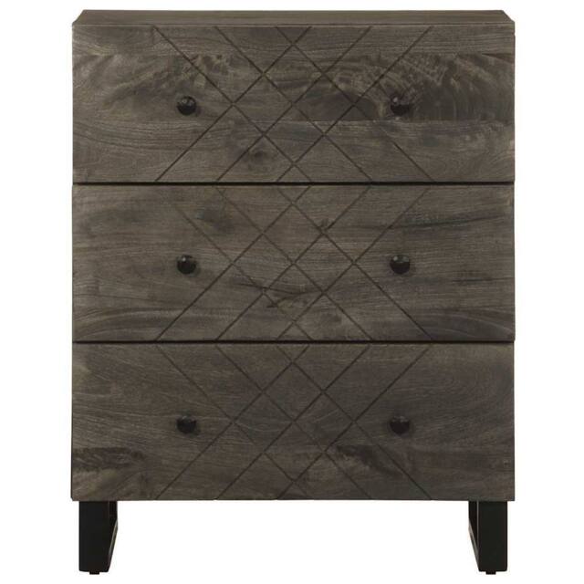 Berkfield Home Sideboard Black 60x33x75 cm Solid Wood Mango - Size: 60 x 33 x 75 cm - image 1