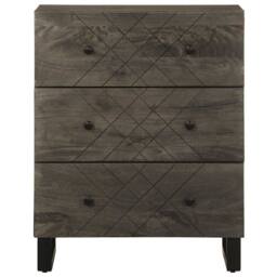 Berkfield Home Sideboard Black 60x33x75 cm Solid Wood Mango - Size: 60 x 33 x 75 cm - thumbnail 1