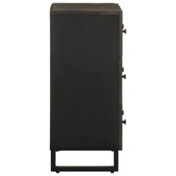Berkfield Home Sideboard Black 60x33x75 cm Solid Wood Mango - Size: 60 x 33 x 75 cm - thumbnail 4