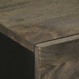 Berkfield Home Sideboard Black 60x33x75 cm Solid Wood Mango - Size: 60 x 33 x 75 cm - thumbnail 6