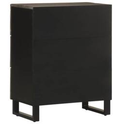 Berkfield Home Sideboard Black 60x33x75 cm Solid Wood Mango - Size: 60 x 33 x 75 cm - thumbnail 5
