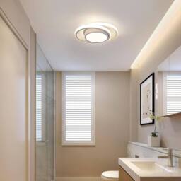 Goeco LED Ceiling Light, 32W, Round, Modern, for Bedrooms, Bathrooms, 4500K in White - thumbnail 3