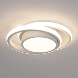 Goeco LED Ceiling Light, 32W, Round, Modern, for Bedrooms, Bathrooms, 4500K in White - thumbnail 1