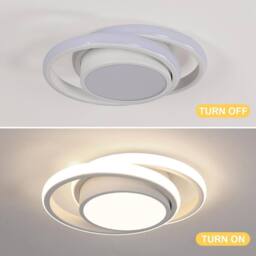 Goeco LED Ceiling Light, 32W, Round, Modern, for Bedrooms, Bathrooms, 4500K in White - thumbnail 7