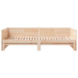 Berkfield Home Pull-out Day Bed 90x200 cm Solid Wood Pine in Brown - thumbnail 7