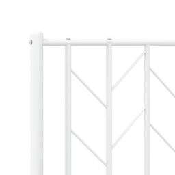 Berkfield Home Metal Bed Frame without Mattress with Headboard White 193x203cm - Size: 193x203 cm - thumbnail 9
