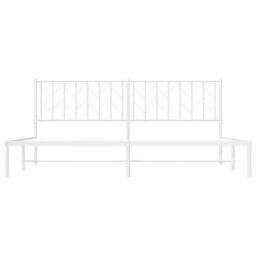 Berkfield Home Metal Bed Frame without Mattress with Headboard White 193x203cm - Size: 193x203 cm - thumbnail 6