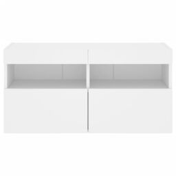Berkfield Home TV Wall Cabinet with LED Lights White 80x30x40 cm - Size: 80 x 30 x 40 cm - thumbnail 9