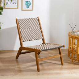 Nordlys Indoor Outdoor Armchair in Solid Acacia Wood in Dark Brown - thumbnail 2