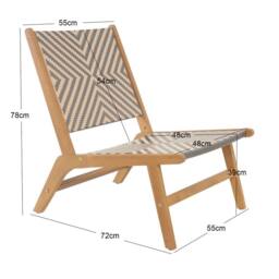 Nordlys Indoor Outdoor Armchair in Solid Acacia Wood in Dark Brown - thumbnail 5