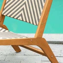 Nordlys Indoor Outdoor Armchair in Solid Acacia Wood in Dark Brown - thumbnail 4