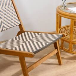 Nordlys Indoor Outdoor Armchair in Solid Acacia Wood in Dark Brown - thumbnail 7