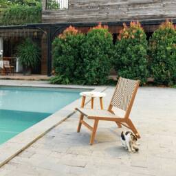 Nordlys Indoor Outdoor Armchair in Solid Acacia Wood in Dark Brown - thumbnail 3