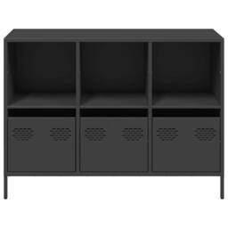 Berkfield Home Sideboard Black 101.5x39x73.5 cm Cold-rolled Steel - thumbnail 5