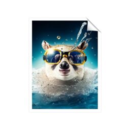 "Warren Reed - Designer Dormouse With Glasses Splashart Unframed Art Print - Size: W12"" x H16""" - thumbnail 2
