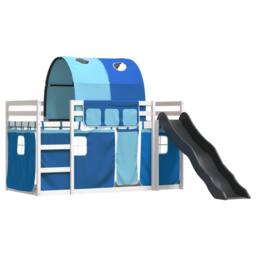 Berkfield Home Elegant Bunk Bed without Mattress with Slide & Curtains Blue 90