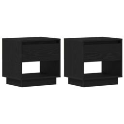 Berkfield Home Bedside Cabinet 2 pcs Black Oak 45x34x49 cm Engineered Wood - Size: 45 x 34 x 49 cm - thumbnail 2