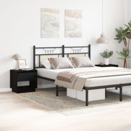 Berkfield Home Bedside Cabinet 2 pcs Black Oak 45x34x49 cm Engineered Wood - Size: 45 x 34 x 49 cm - thumbnail 4