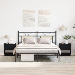 Berkfield Home Bedside Cabinet 2 pcs Black Oak 45x34x49 cm Engineered Wood - Size: 45 x 34 x 49 cm - thumbnail 1