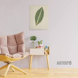 "Artery8 Vintage Botanical Tiger Plant Leaf Fawcett Canvas Wall Art in Beige - Size: W18"" x H24""" - thumbnail 3
